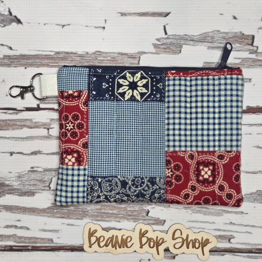 Red, White, and Blue Large Quilted Wallet