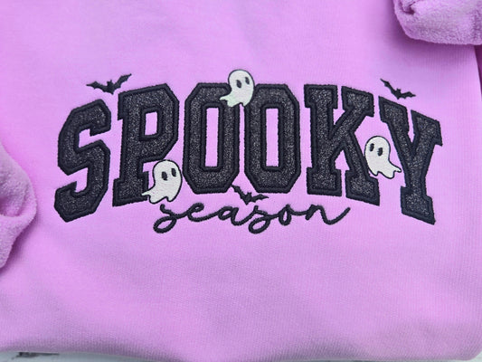 Spooky Season Embroidered Halloween Crewneck Sweatshirt