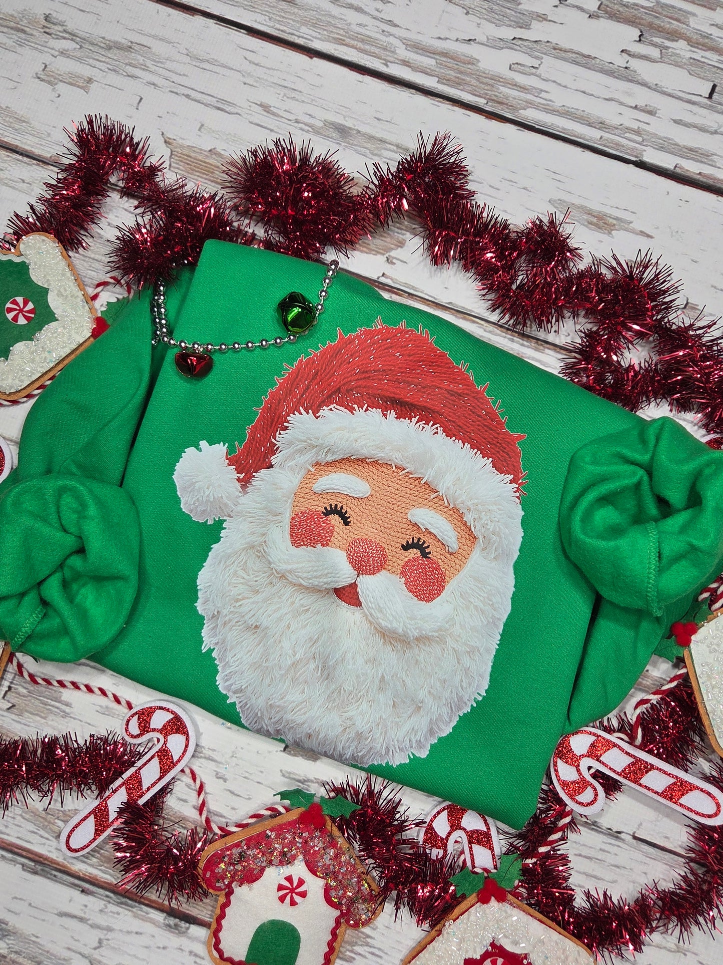 Faux Yarn Santa Sweatshirt