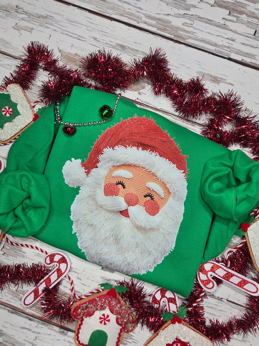 Faux Yarn Santa Sweatshirt