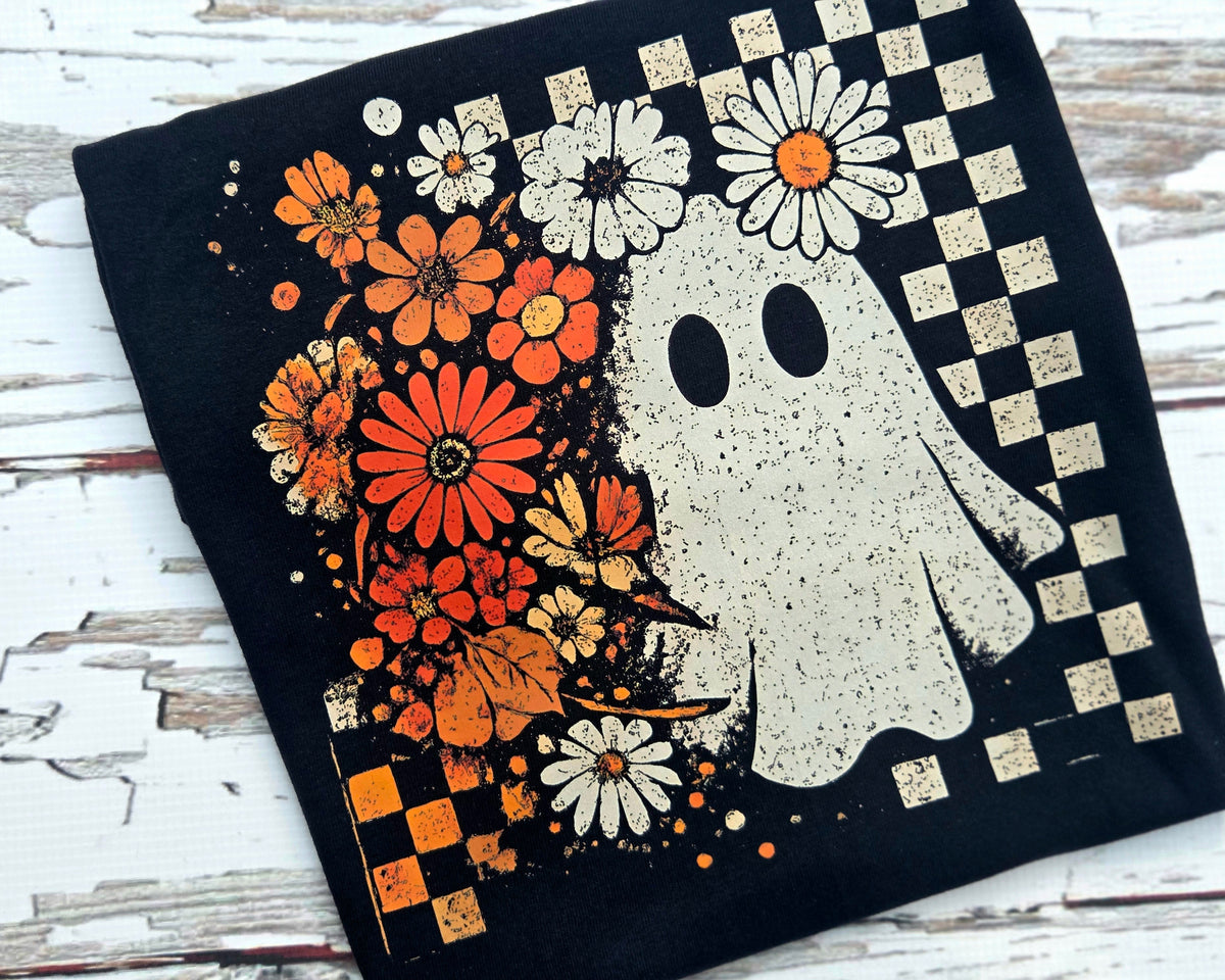 Floral Ghost Halloween T-Shirt