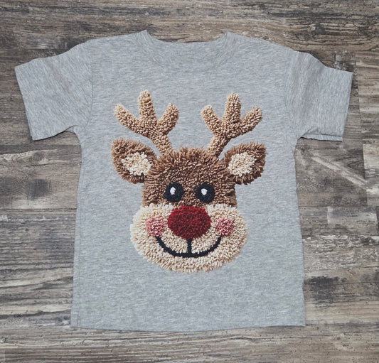 Kids Faux Yarn Reindeer T-Shirt